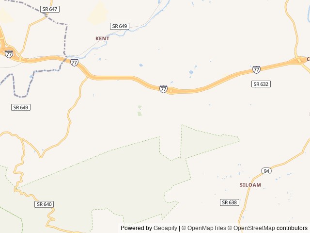 Map of Wytheville KOA Holiday location at Wytheville, VA, United States