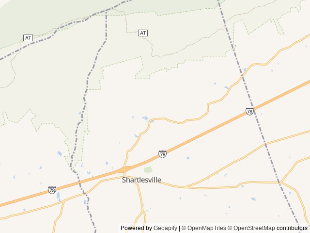 Map of Mountain Springs Camping Resort location at Hamburg, PA, United States
