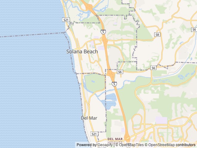 Map of Del Mar Fairgrounds RV Park location at Del Mar, CA, United States