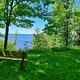 Scenic view of Lake Superior from a bench in the campground.
