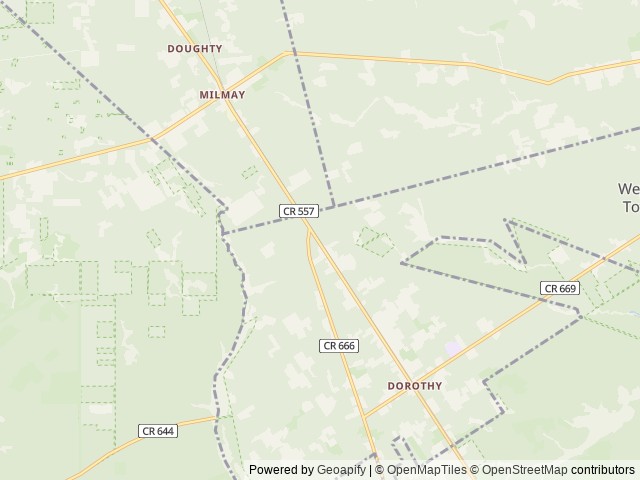 Map of Spacious Skies Country Oaks location at Dorothy, NJ, United States