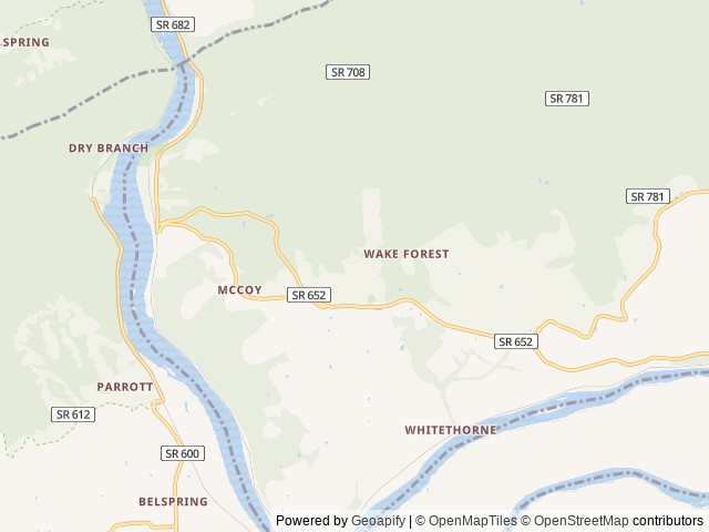 Map for 2018 Forest River Flagstaff E-Pro 19FBS near Blacksburg, NC
