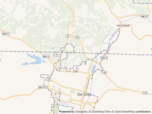 Map for Rocky the Bunkhouse- 2011 Forest River RV Rockwood near De Soto, MO