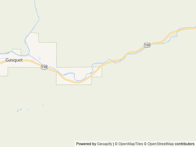 Map of Panther Flat Campground location at Gasquet, CA, United States