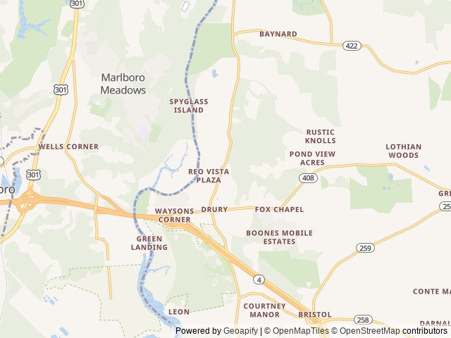 Map of Adventure Bound Washington D.C. location at Lothian, MD, United States