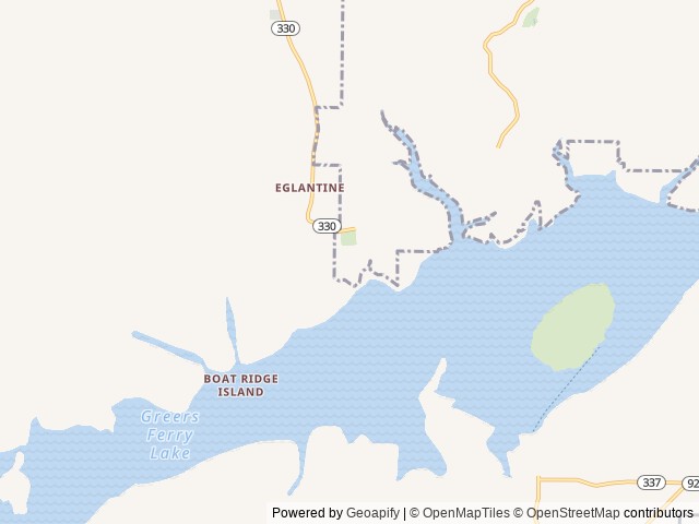 Map of The Fairfield Bay Campground location at Fairfield Bay, AR, United States
