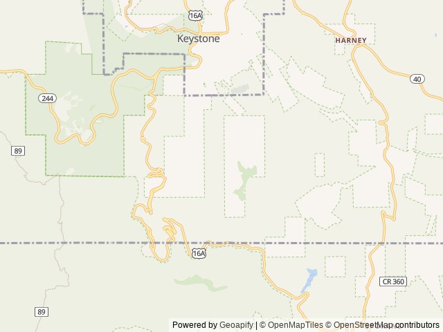 Map of Under Canvas Mount Rushmore location at Keystone, SD, United States