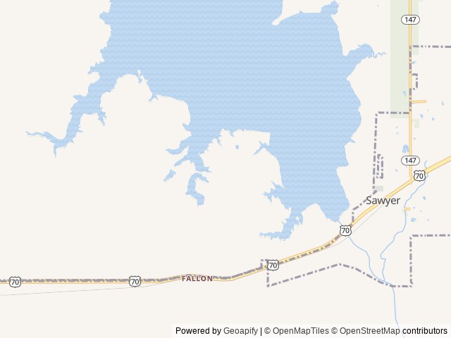 Map of Kiamichi Park location at Sawyer, OK, United States