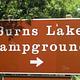 Burns Lake Campground Sign
