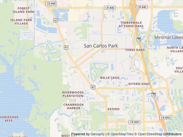 Map of Sun Retreats Estero Bay location at Fort Myers, FL, United States