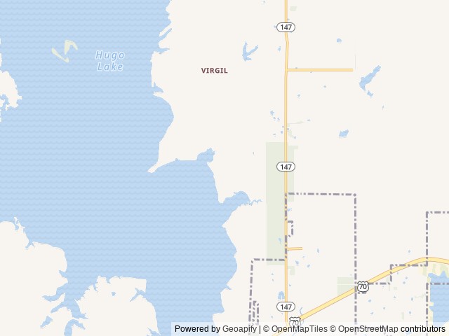 Map of Virgil Point location at Sawyer, OK, United States