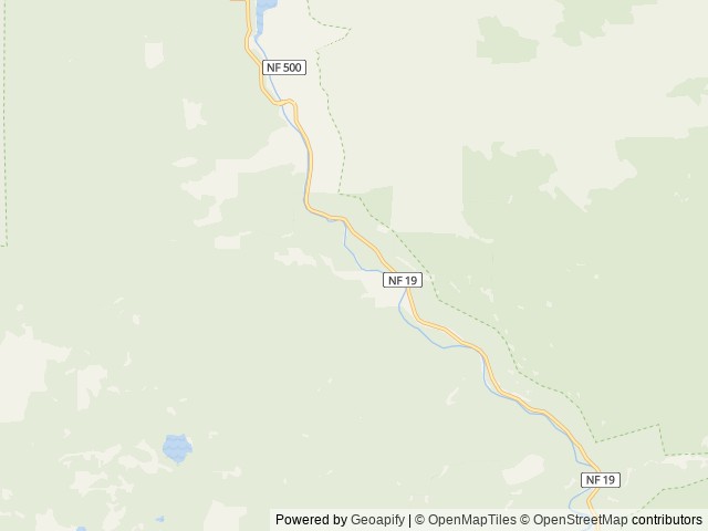 Map of French Pete Campground location at Blue River, OR, United States