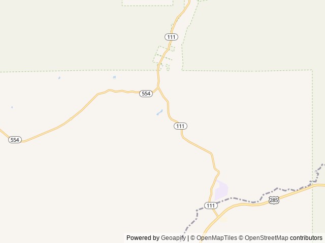 Map of Cliff River Springs location at Lamadera, NM, United States