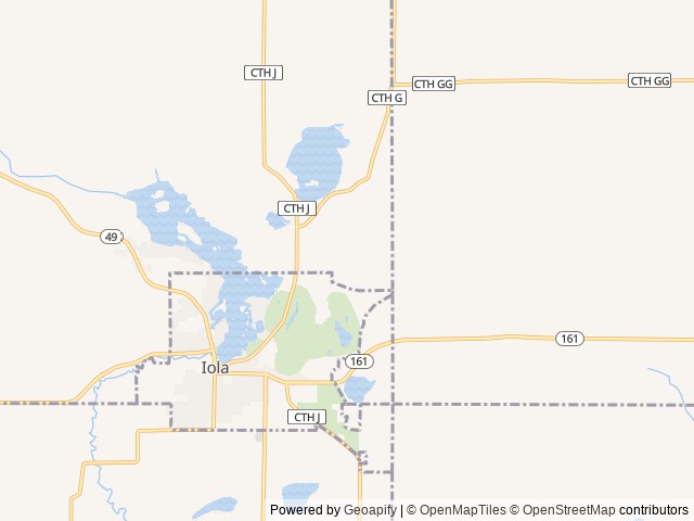 Map of Iola Pines Campground, Inc. location at Iola, WI, United States