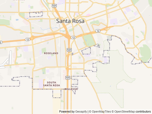 Map of Rosa Vista Trailer Park location at Santa Rosa, CA, United States