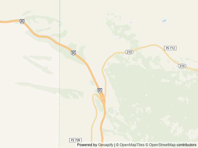 Map of Tie City Campground (WY) location at Laramie, WY, United States