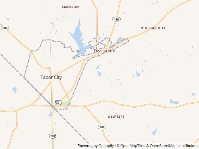 Map of Jellystone Park™ Tabor City location at Tabor City, NC, United States
