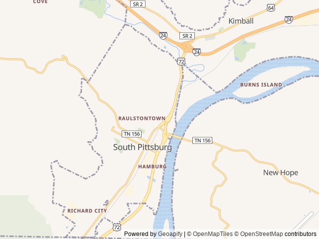 Map for Sweeet Emotions near South Pittsburg, TN
