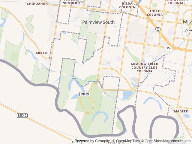 Map of BENTSEN PALM VILLAGE RV RESORT location at Mission, TX, United States