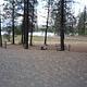 Evans Campground with lake in the distance.