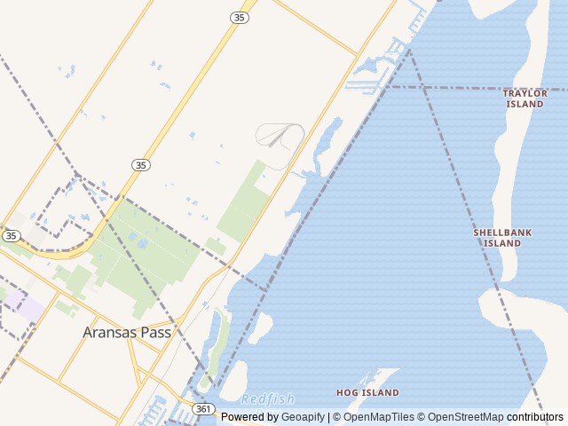 Map of Hooked-Up RV, Aransas Pass, Texas location at Big Foot, TX, United States