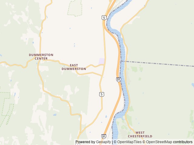 Map of Brattleboro North KOA Journey location at East Dummerston, VT, United States