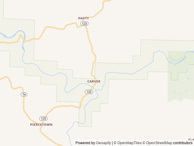 Map for The Cozy Camper at Carver Ridge: Fun River Days near Hasty, MO