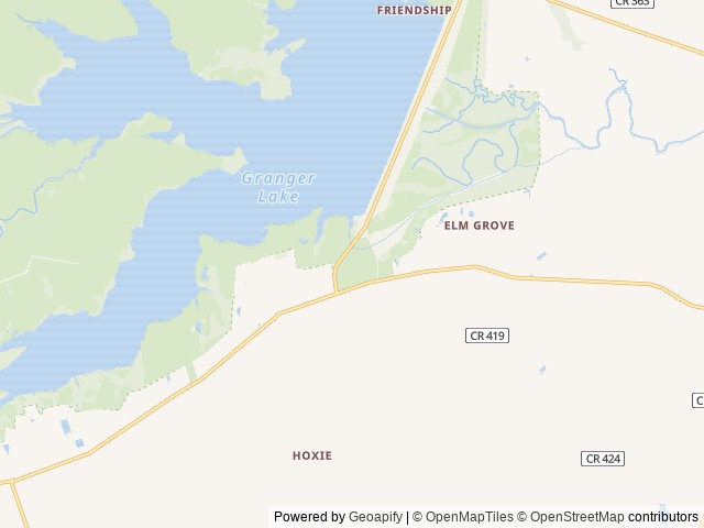 Map of Wilson H Fox location at Granger, TX, United States