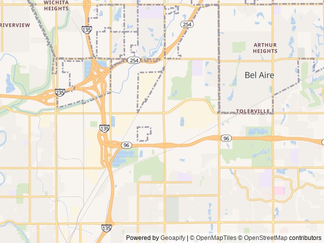 Map of Camp The Range RV Park location at Wichita, KS, United States