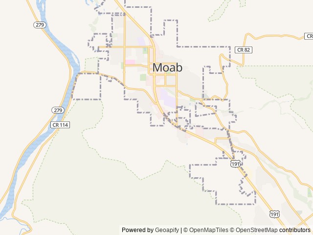 Map of Sun Outdoors Moab Downtown location at Moab, UT, United States