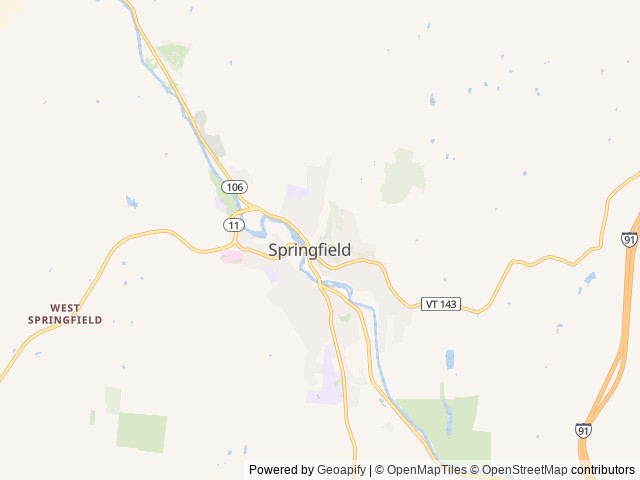 Map of Highwood Retreat location at Springfield, VT, United States