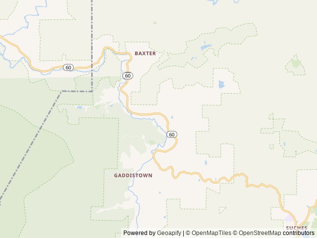 Map of Postcard Cabins Chattahoochee location at Suches, GA, United States