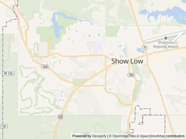 Map of Green Forest Estates location at Show Low, AZ, United States