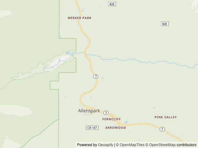 Map of Olive Ridge location at Morrison, CO, United States