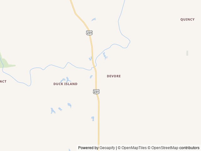 Map of The Retreat at Hickory Hills location at Quincy, IN, United States