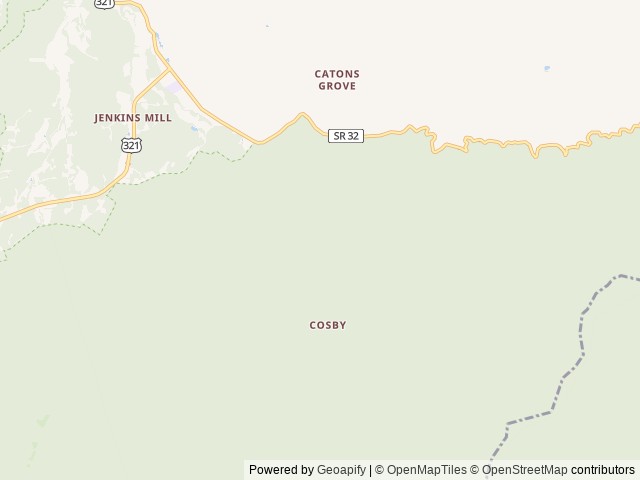 Map of Cosby Picnic Pavilion location at Cosby, TN, United States