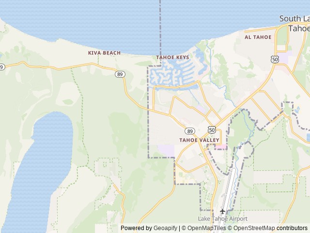 Map for Light A-frame Pop-up, Towable Trailer near South Lake Tahoe, CA