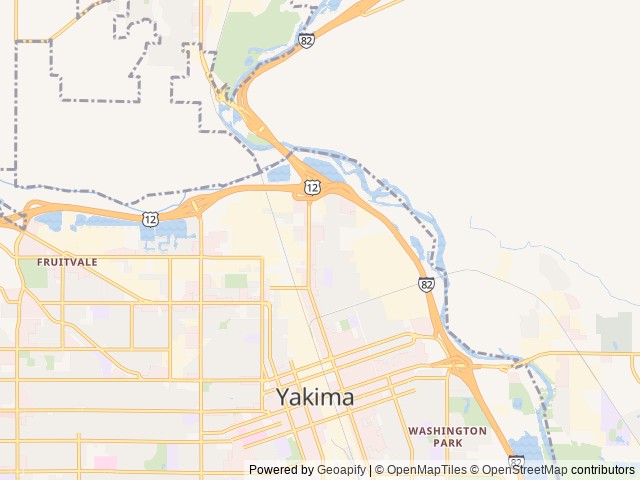 Map of Yakima RV Park location at Yakima, WA, United States