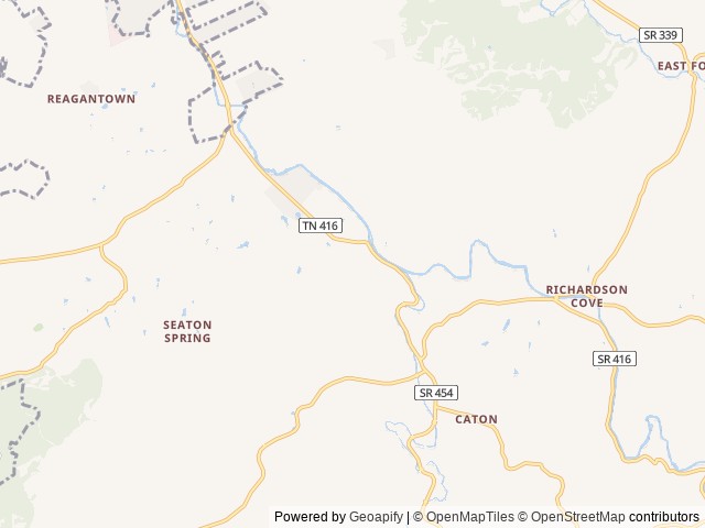 Map of Uncle Jim's River Cove Campground location at Sevierville, TN, United States
