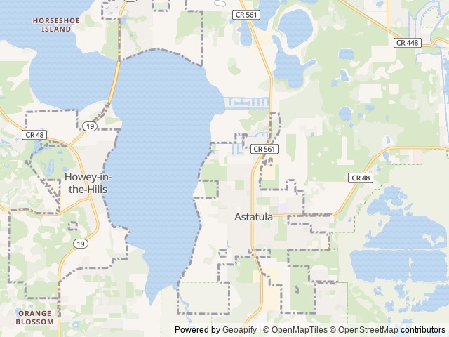 Map of Hide-A-Way Harbor Mobile Home and RV Park location at Astatula, FL, United States
