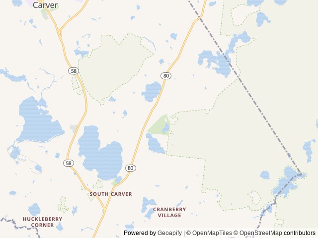 Map of Yogi Bear's Jellystone Park™ Camp-Resort: Cranberry Acres location at Carver, MA, United States