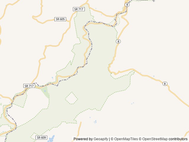 Map of Rock Castle Gorge Backcountry Camping location at Floyd, VA, United States