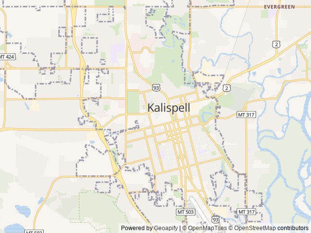 Map for Mallery's Memories RV Rental near Kalispell, MT