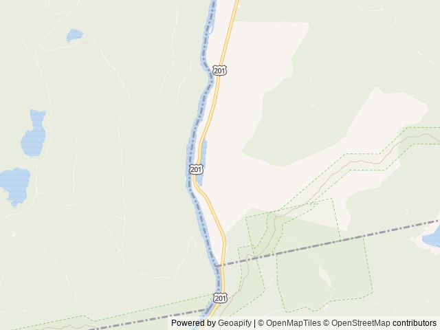 Map of Kennebec Riverside Campground location at The Forks, ME, United States
