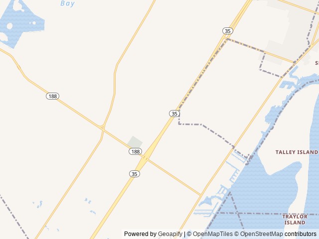 Map of Quilly's Big Fish RV Park location at Taft, TX, United States
