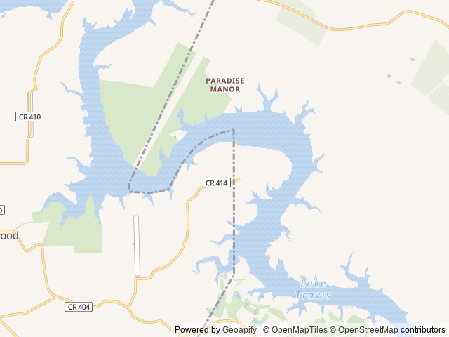 Map of Muleshoe Bend Recreation Area location at Spicewood, TX, United States