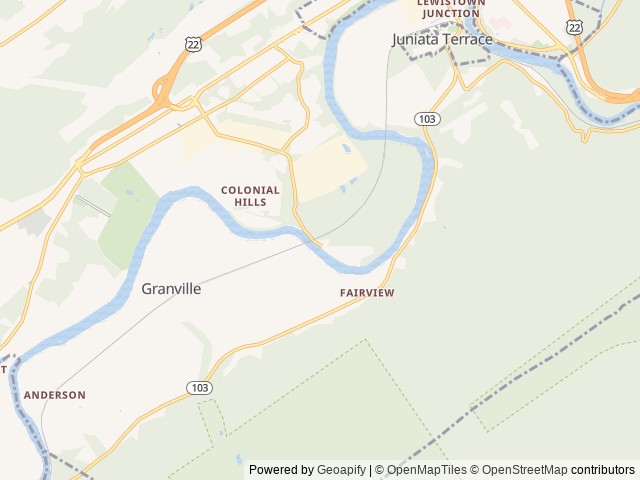 Map of WaterSide Campground and RV Park location at Lewistown, PA, United States