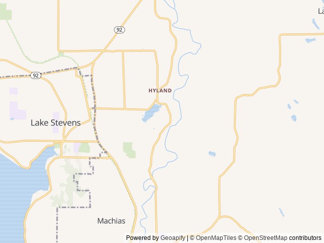 Map of Lake Connor Park location at Lake Stevens, WA, United States