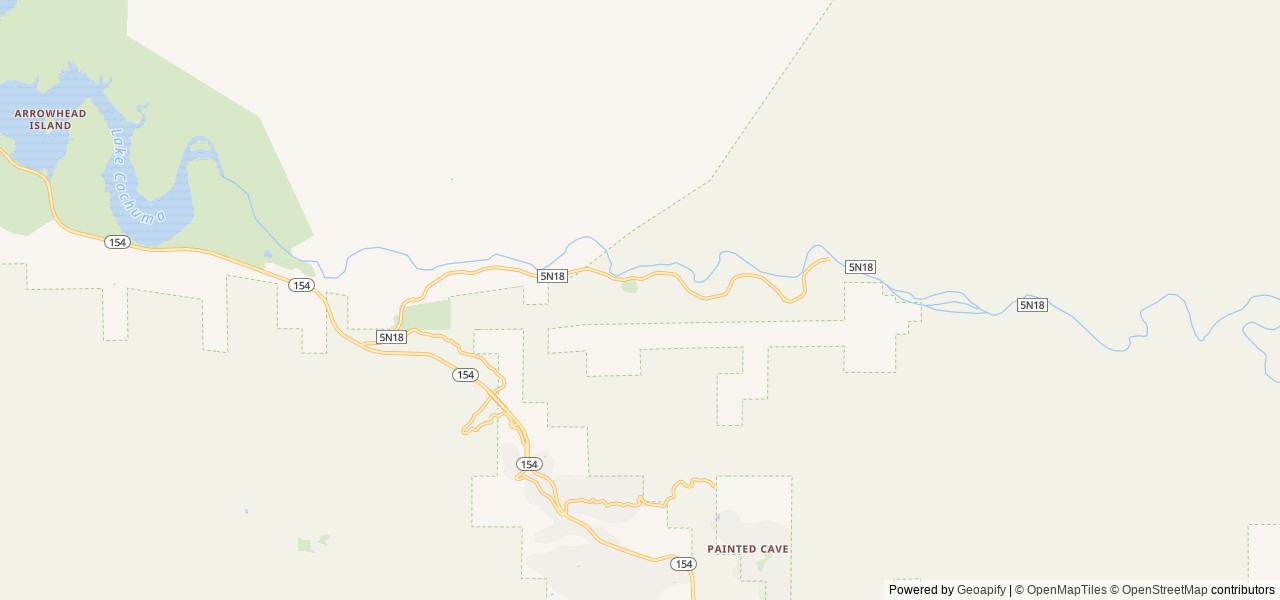 Map of Los Prietos location at Santa Barbara, CA, United States