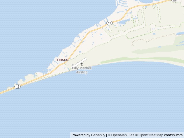 Map of Frisco Campground location at Frisco, NC, United States